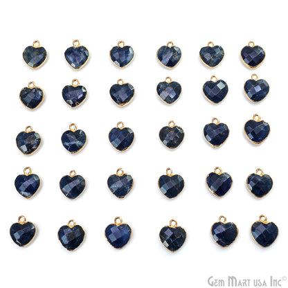Heart Shape 13x12mm Gold Electroplated Single Bail Gemstone Connector Pendant
