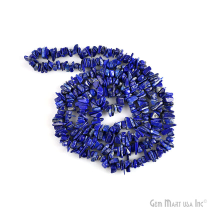 Lapis Chip Beads, 34 Inch, Natural Chip Strands, Drilled Strung Nugget Beads, 3-7mm, Polished, GemMartUSA (CHLP-70001)