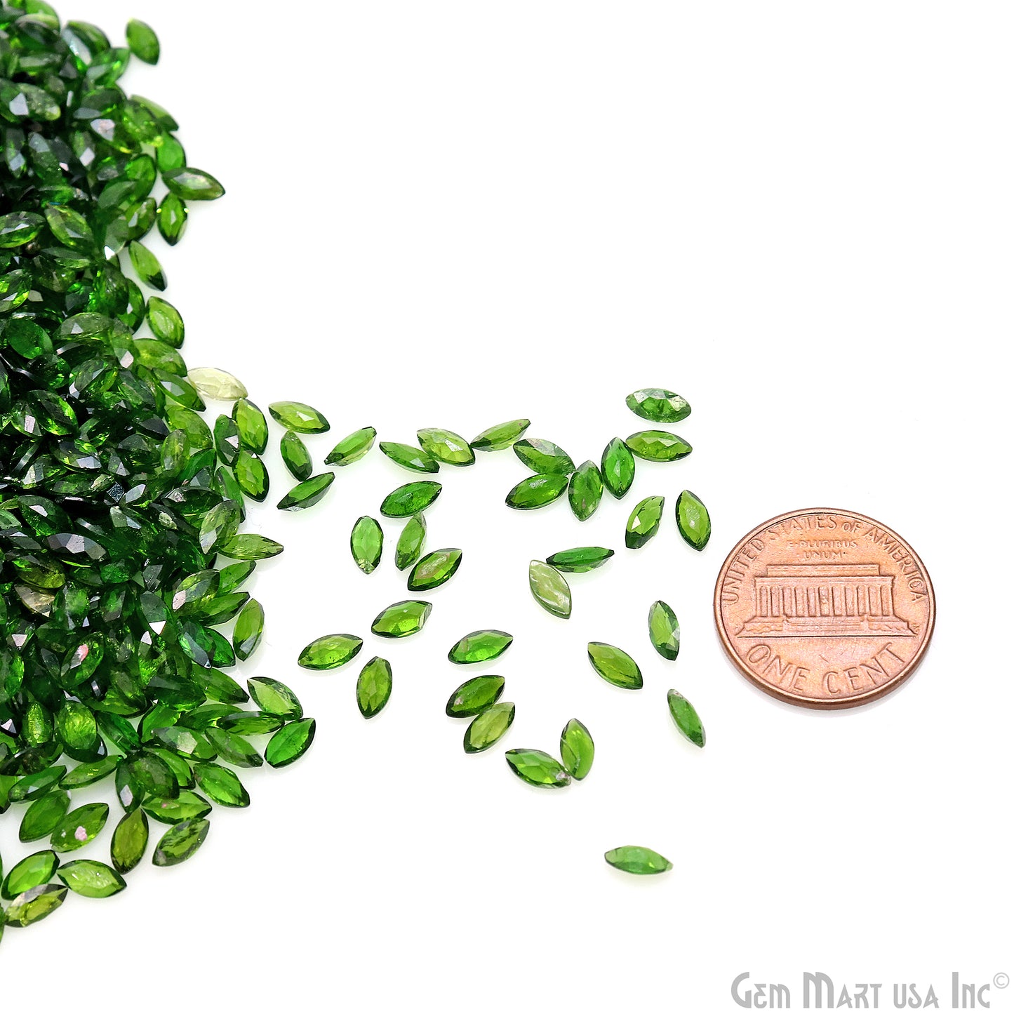 Chrome Diopside Wholesale Gemstones, 100% Natural Semi-Precious Gems, Green Faceted Loose Gems, 6x3mm, Marquise, 5 Carats