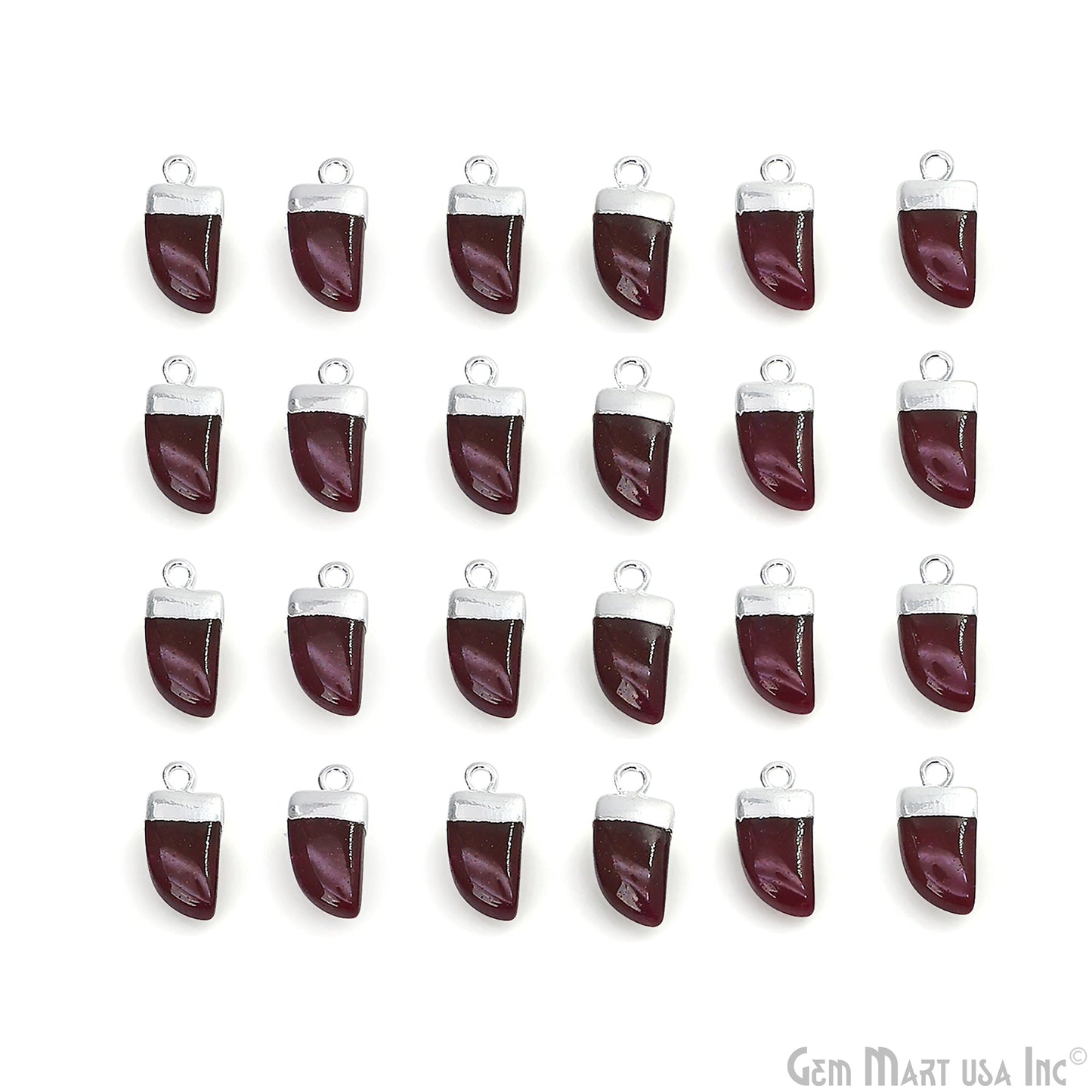 Tiger Nail Shape Silver Electroplated 16x8mm Gemstone Connector