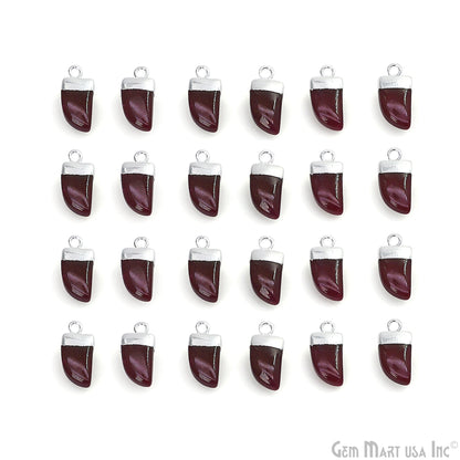 Tiger Nail Shape Silver Electroplated 16x8mm Gemstone Connector