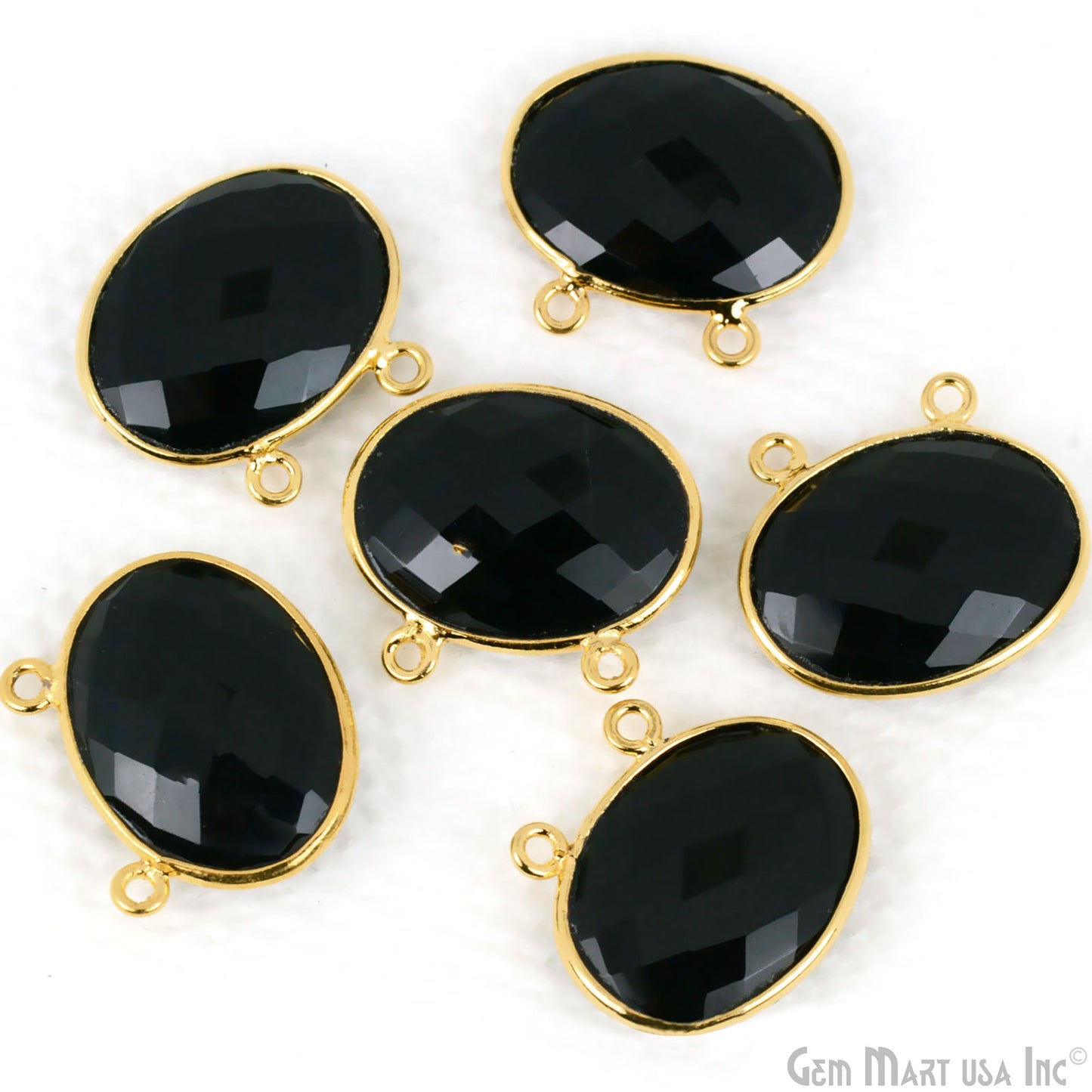 Oval 15x20mm Cat Bail Gold Bezel Gemstone Connector (Pick Stone & Lot Size)