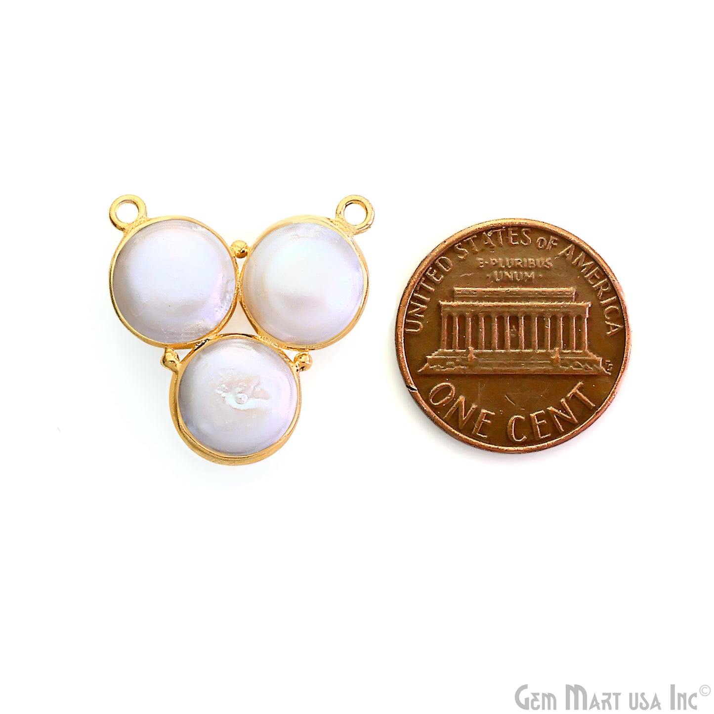 Freshwater Pearl 22x20mm Bezel Double Bail Connector