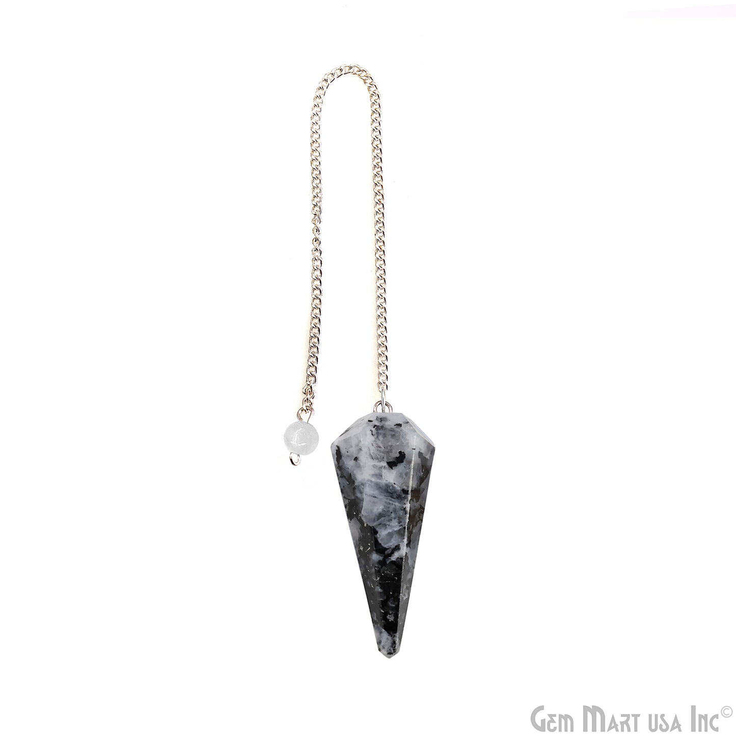 Gemstone Pendulum Silver Healing Dowsing Pointed Pendant 48x19MM