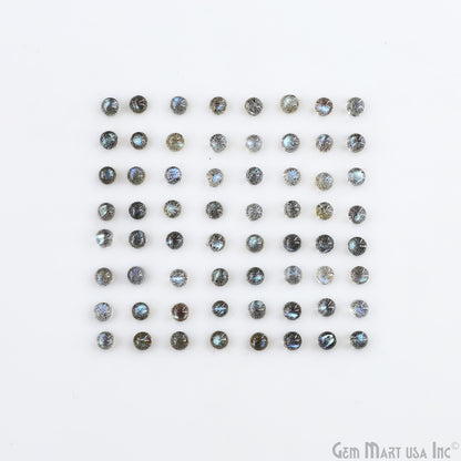 Labradorite Wholesale Gemstones, 100% Natural Semi-Precious Gems, Grey Cabochons Loose Gems, 4mm, Round, 5 Carats