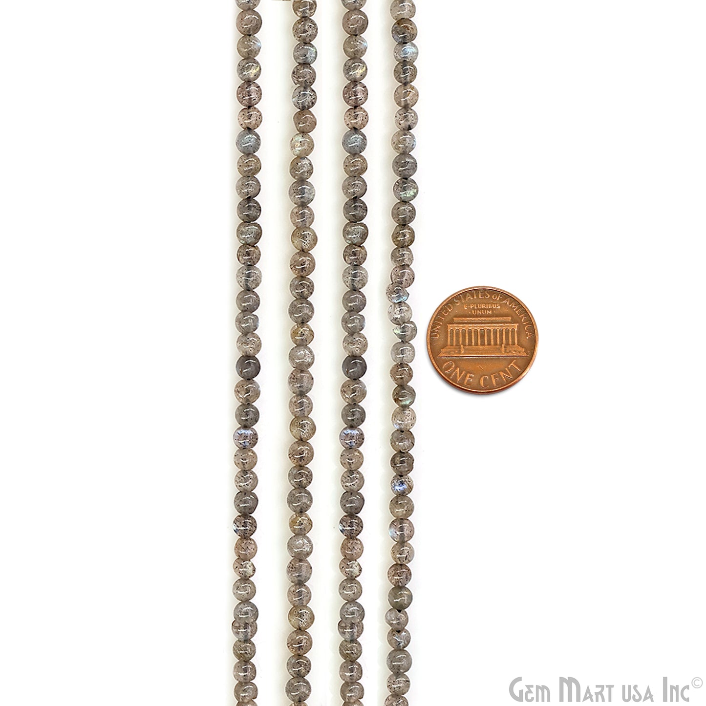Labradorite Smooth Round Drilled Beads 3-4mm Waist Beads, Rondelle Bead Strand 14 Inch