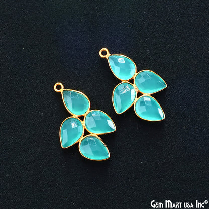 Aqua Chalcedony 30x18mm Single Bail Chandelier Finding Component