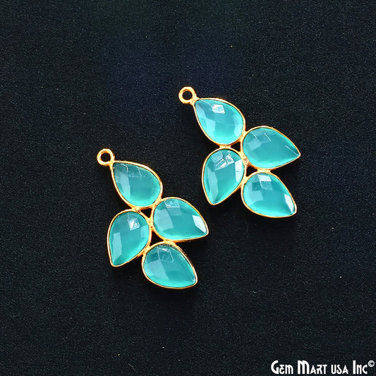 Aqua Chalcedony 30x18mm Single Bail Chandelier Finding Component