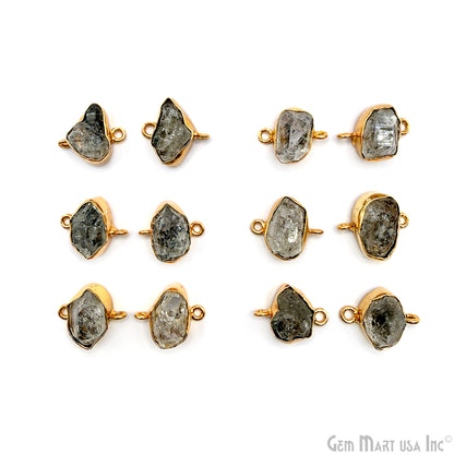 Herkimer Diamond Organic 19x15mm Gold Plated Finding Earing Connector