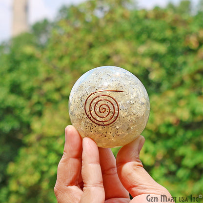 Opalite Healing Gemstone Sphere 2" - Reiki Meditation Ball, Chakra Balancing, Orgone Energy, Spiritual Healing, Home Decor