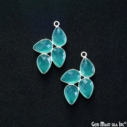 Aqua Chalcedony 30x18mm Single Bail Chandelier Finding Component