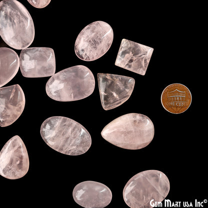 Rose Quartz Mix Shape Cabochon, Natural Rose Quartz, 1.5-2 Inch Pink Healing Crystal for Jewelry Making