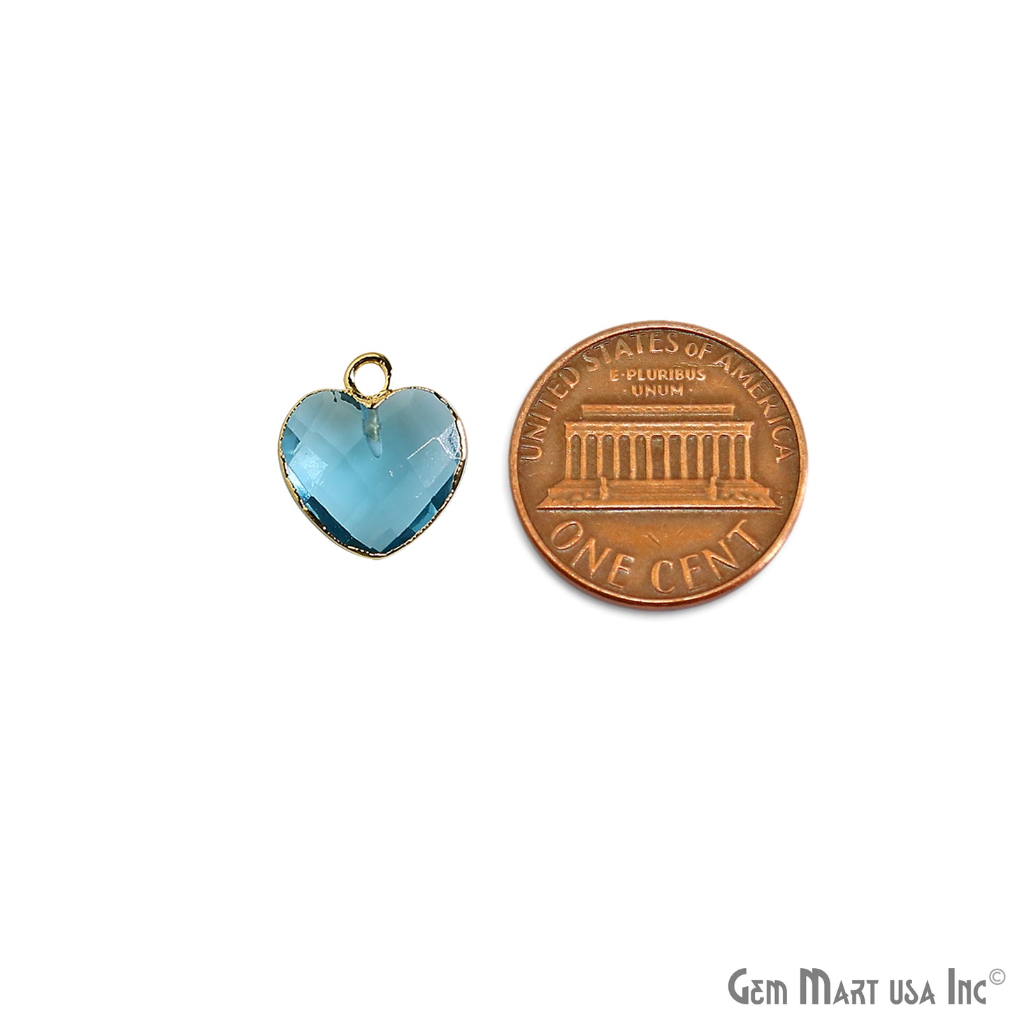 Heart Shape 13x12mm Gold Electroplated Single Bail Gemstone Connector Pendant