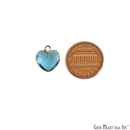Heart Shape 13x12mm Gold Electroplated Single Bail Gemstone Connector Pendant
