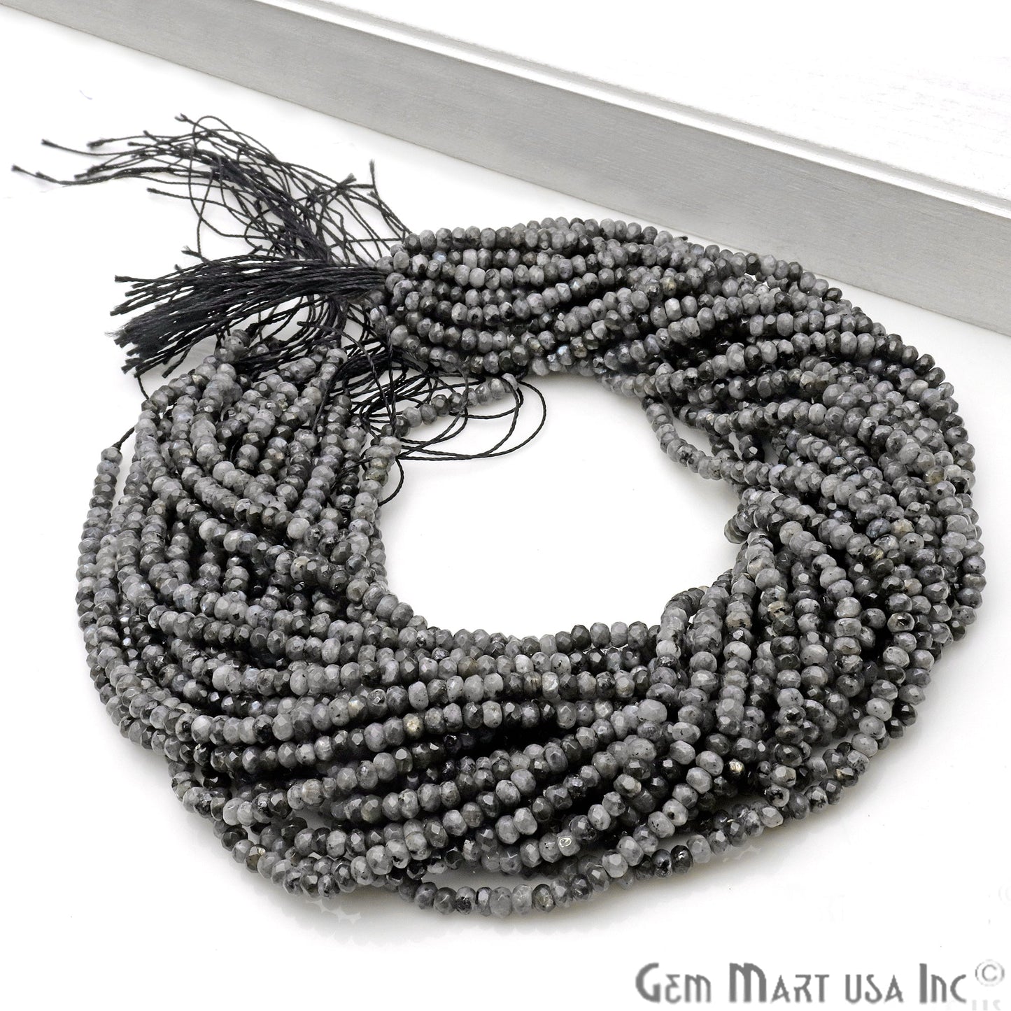 Gemstone Rondelle Bead Strands, Round Faceted, Polished Beads, Handmade Rondelle Beads, 12.5-inch, 3-4mm Round Strands for DIY Jewelry Making