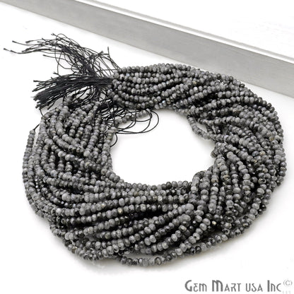 Gemstone Rondelle Bead Strands, Round Faceted, Polished Beads, Handmade Rondelle Beads, 12.5-inch, 3-4mm Round Strands for DIY Jewelry Making