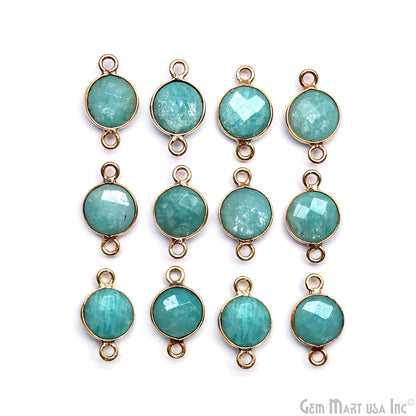 Round 8mm Gold Plated Double Bail Gemstone Connectors