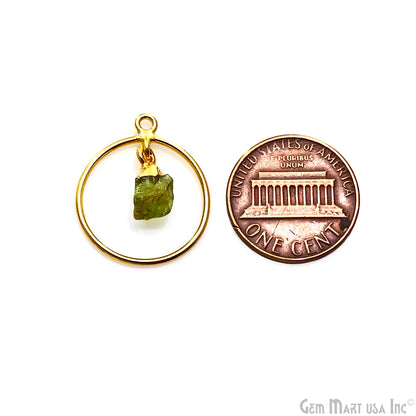 DIY Round Rough Gemstone Connector - 1pc