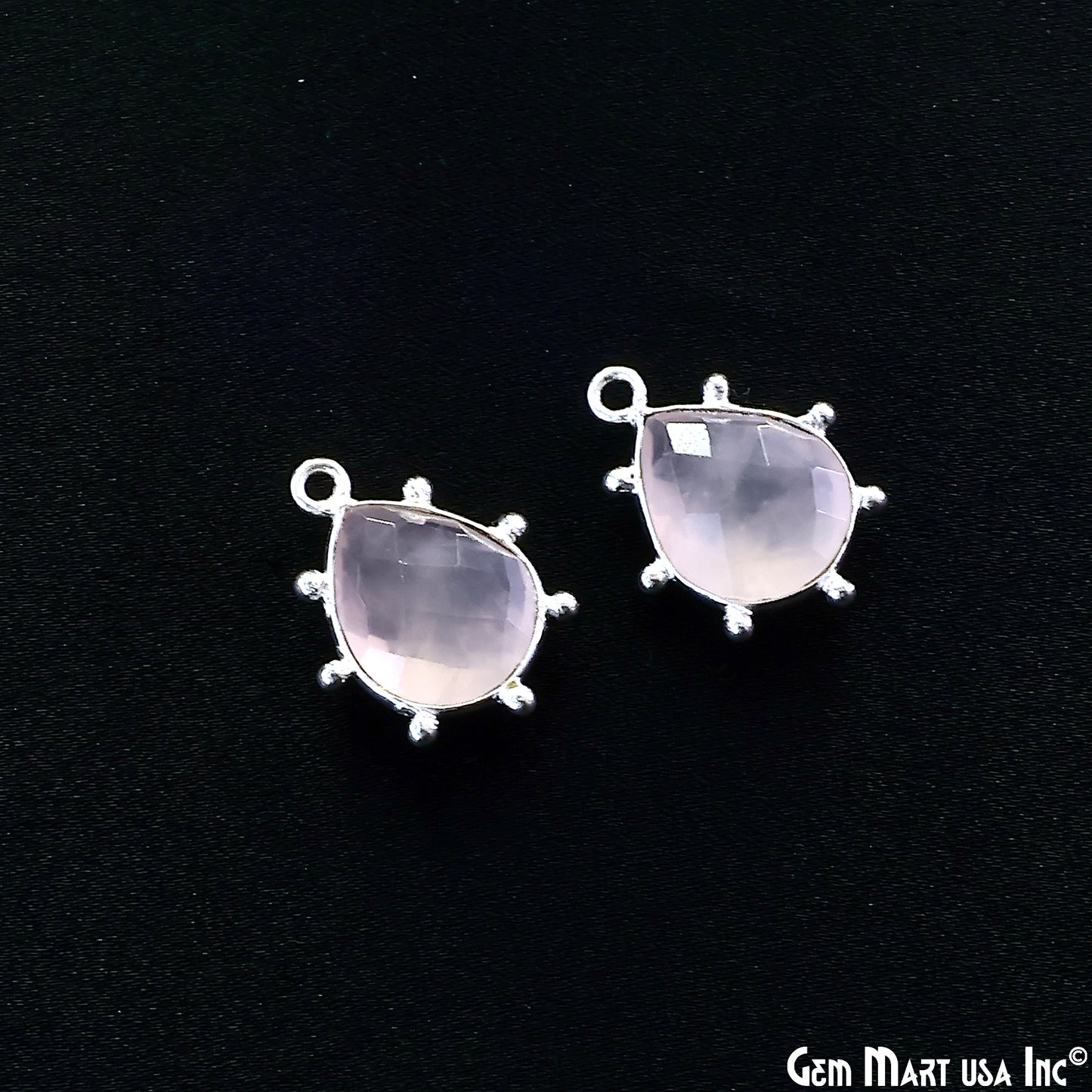 Pears 18x13mm Design Bezel Silver Plated Single Bail Gemstone Connector