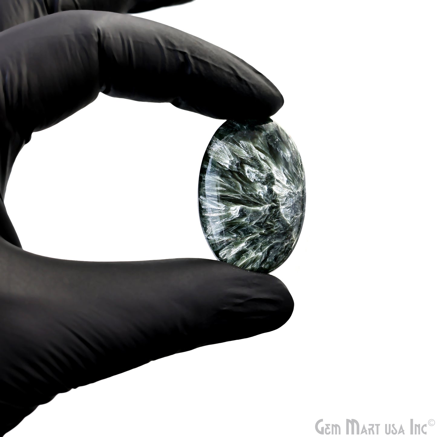 Natural Seraphinite Cab Striped Cabochon Gemstones, 1 pc