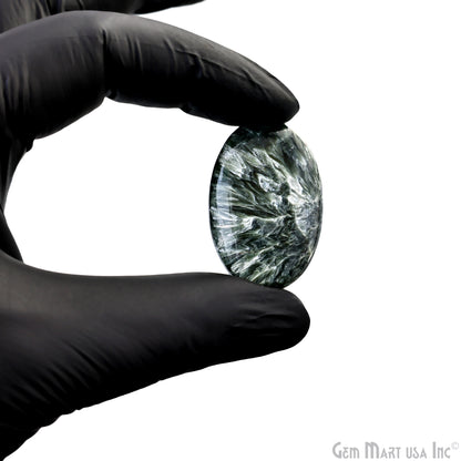 Natural Seraphinite Cab Striped Cabochon Gemstones, 1 pc