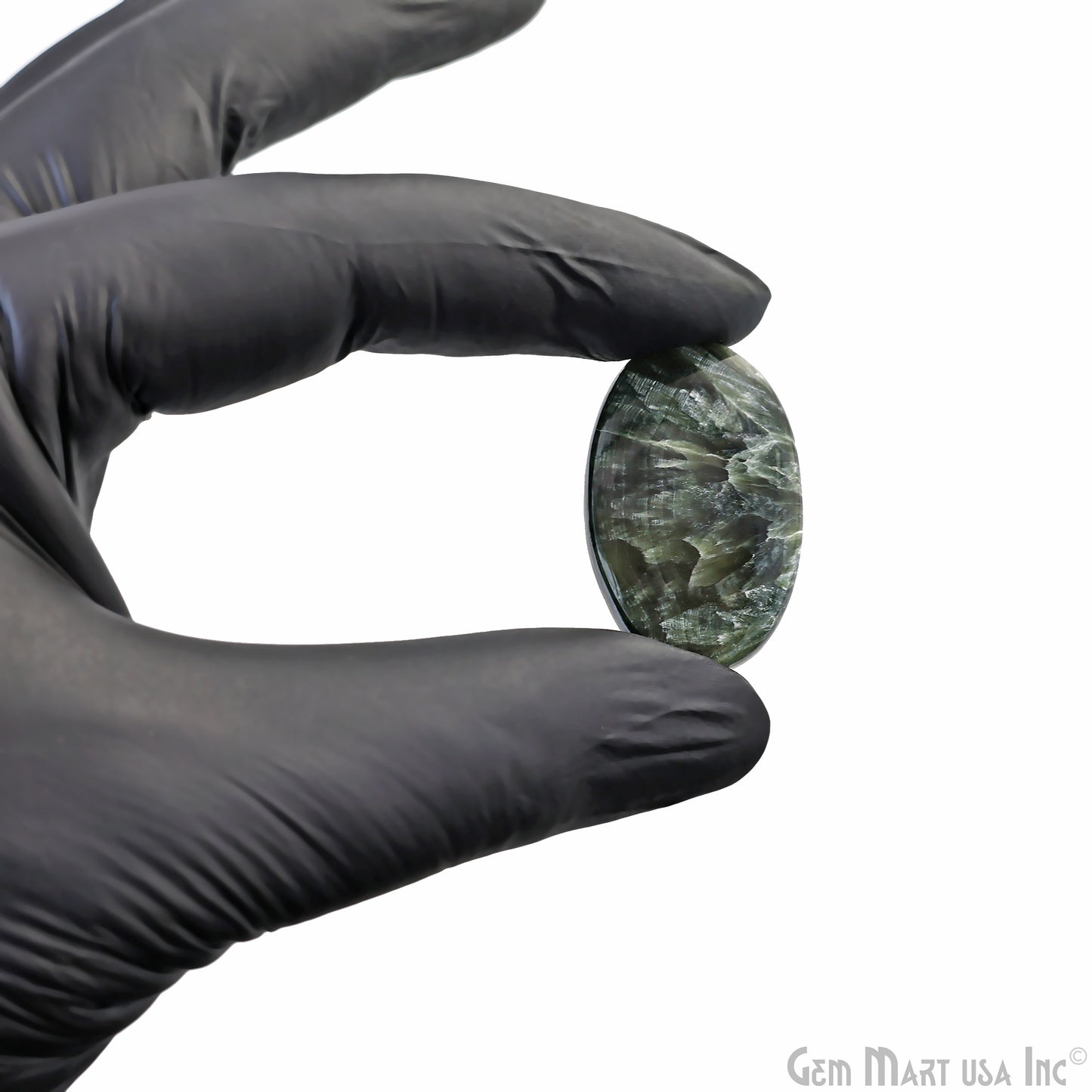Natural Seraphinite Cab Striped Cabochon Gemstones, 1 pc