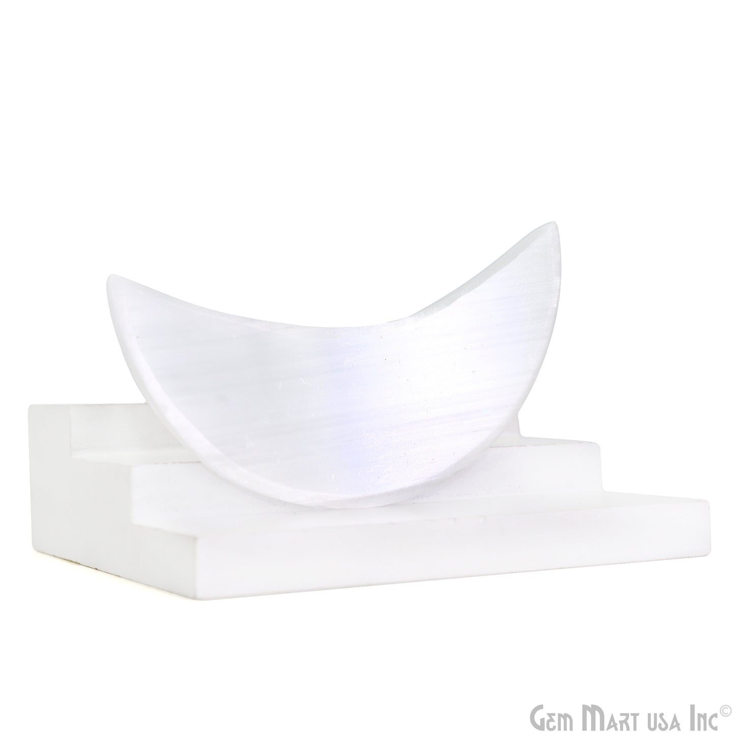 Selenite Crescent Moon SELENITE Charging Plate - White, Crescent Moon - Selenite Plate, Crystal Charging Plate, Crystal Tray