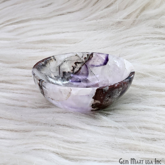 Natural Amethyst Mini Carved Gemstone Bowl Cup 2 inch