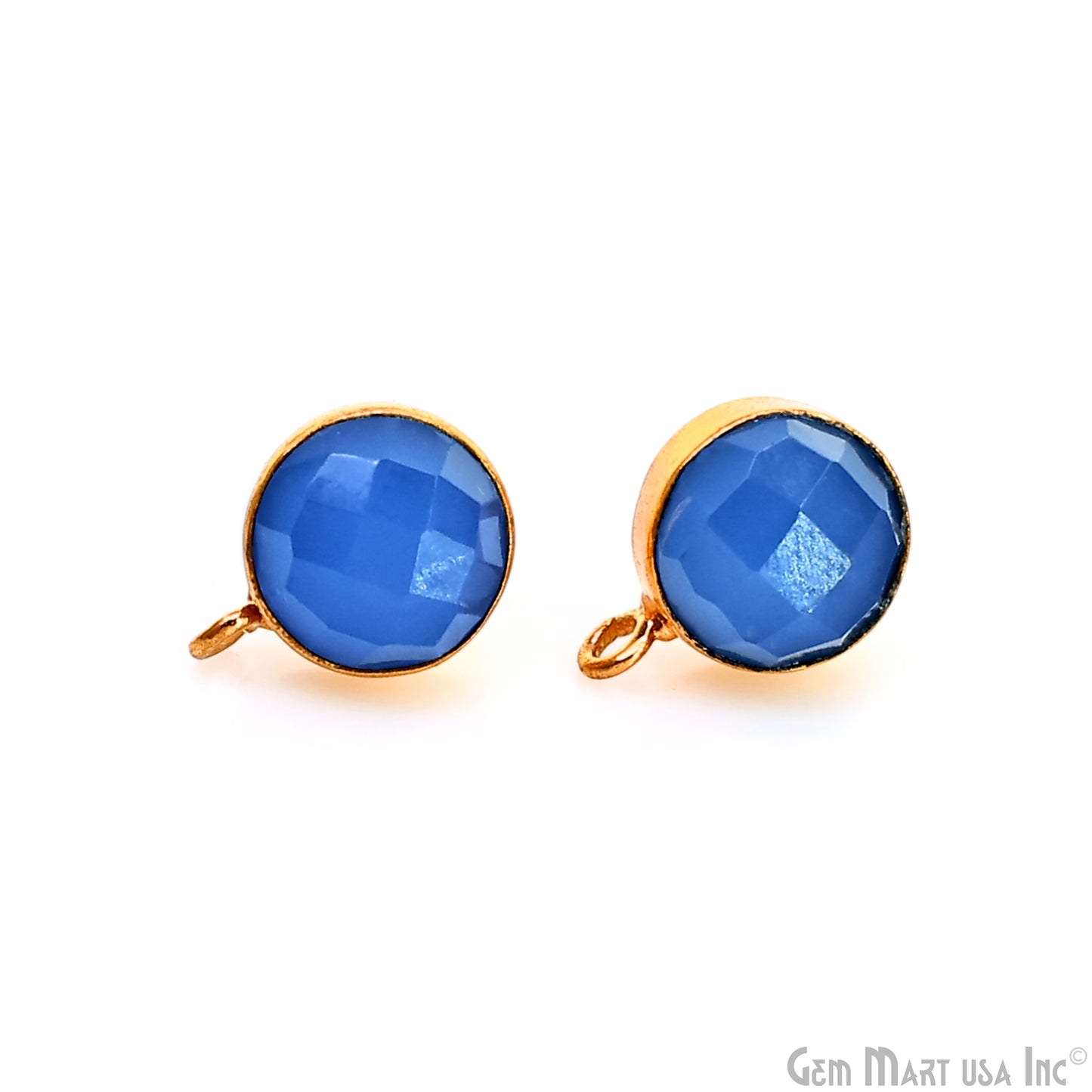 DIY Round 10mm Gold Bail Gemstone stud Earring
