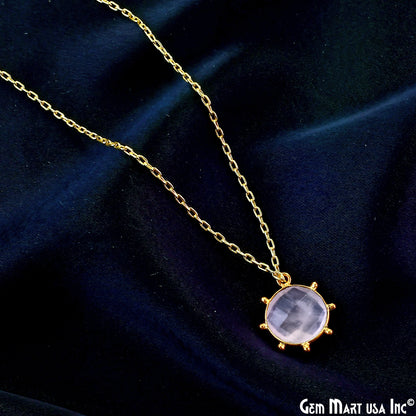 Round 17x15mm Design Bezel Gold Plated Single Bail Gemstone Connector