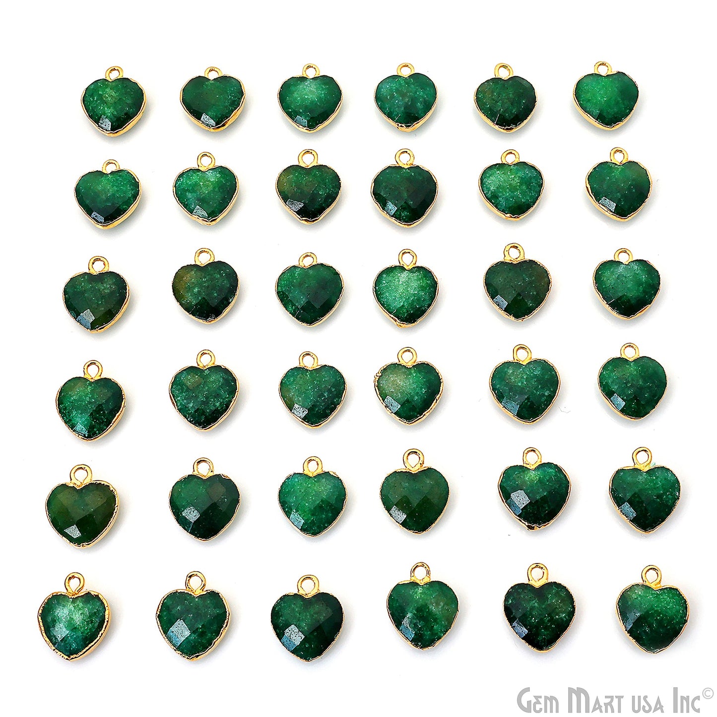 Heart Shape 13x12mm Gold Electroplated Single Bail Gemstone Connector Pendant