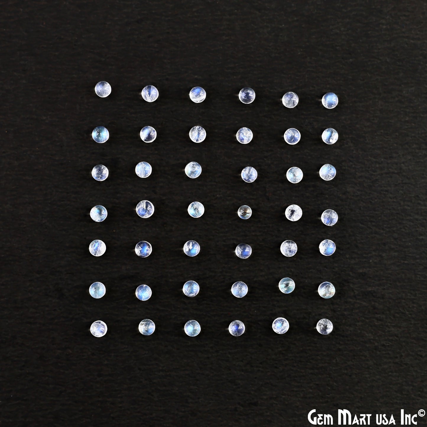 Rainbow Moonstone Wholesale Gemstones, 100% Natural Semi-Precious Gems, Rainbow Cabochons Loose Gems, 3mm, Round, 5 Carats