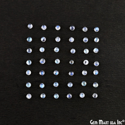 Rainbow Moonstone Wholesale Gemstones, 100% Natural Semi-Precious Gems, Rainbow Cabochons Loose Gems, 3mm, Round, 5 Carats