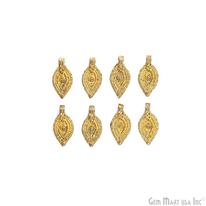 Authentic Antique Brass Marquise Eye Vintage Charms, Gold Plated Boho Tribal Jewelry for Bracelet, Pendant, Custom gift for her, mom