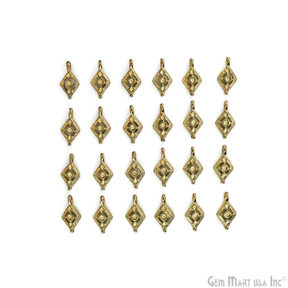 Authentic Antique Brass Rhombus Vintage Charms, Gold Plated Boho Tribal Jewelry for Bracelet, Pendant, Custom gift for her, mom