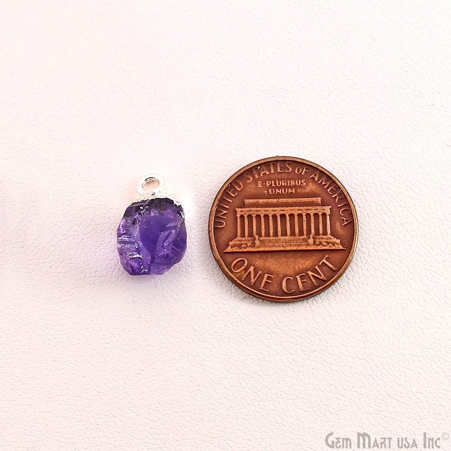 Rough Amethyst Freeform Silver Electroplated Single Bail Gemstone Connector