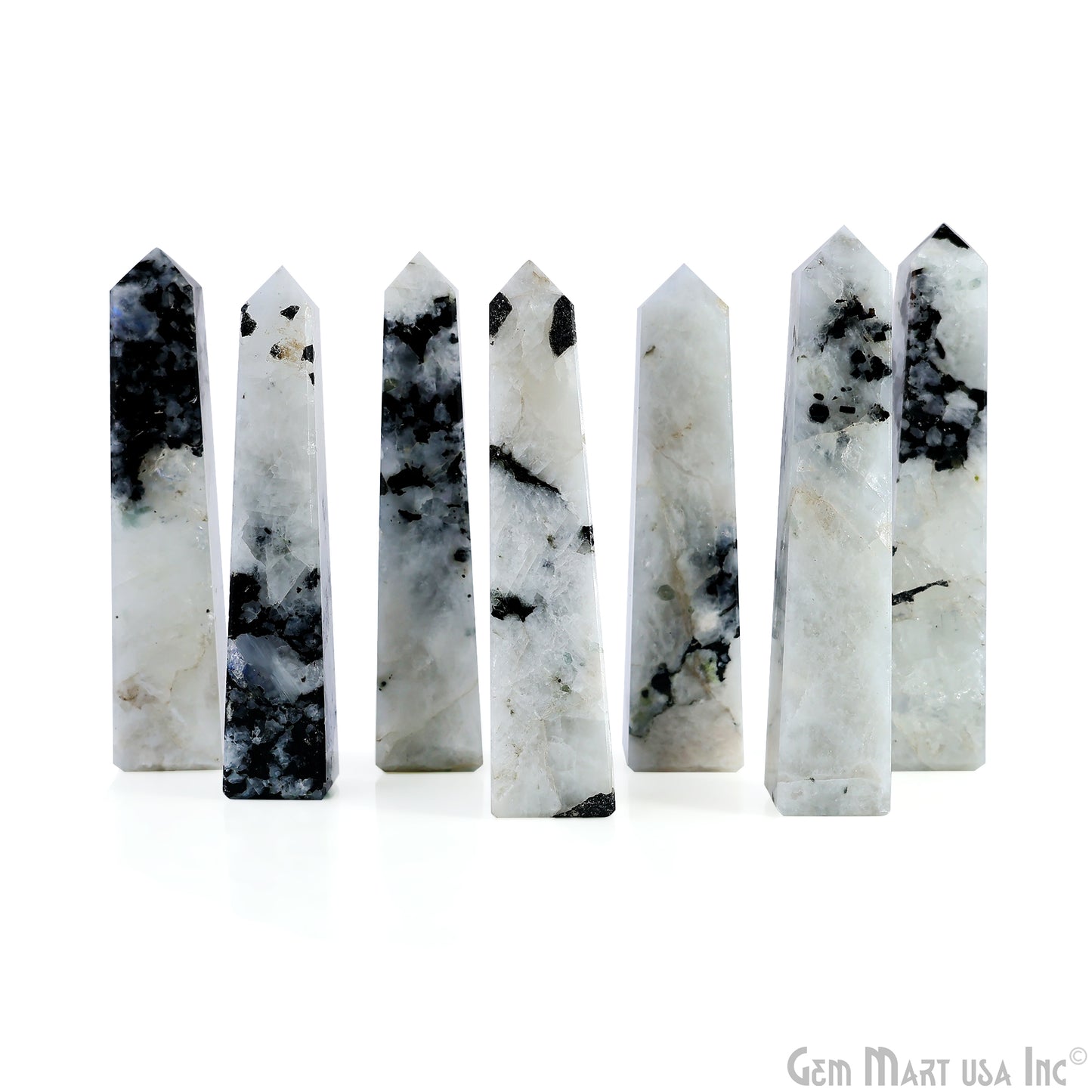 Rainbow Moonstone Gemstone Rectangle Tower Shape 4Inch Crystal Tower Obelisk Healing Meditation Gemstones