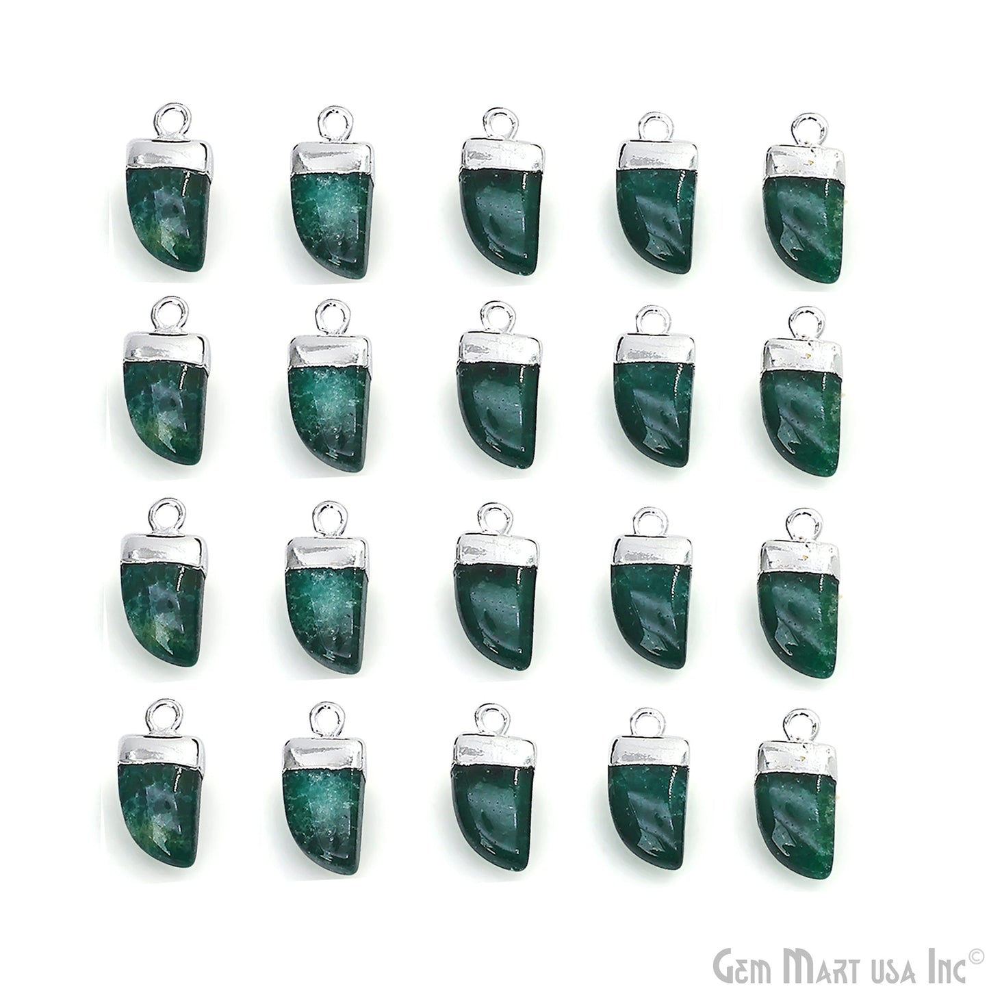 Tiger Nail Shape Silver Electroplated 16x8mm Gemstone Connector