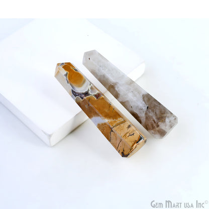 Picture Jasper Gemstone Jumbo Tower Crystal Tower Obelisk Healing Meditation Gemstones 2-3 Inch