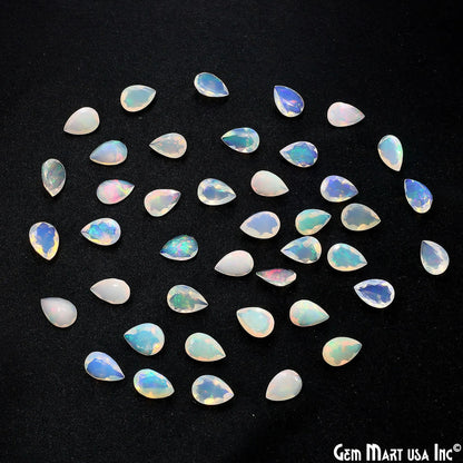 Ethiopian Opal Wholesale Gemstones, 100% Natural Precious Gems, Rainbow Faceted Loose Gems, 6x9mm, Pears, 4PC