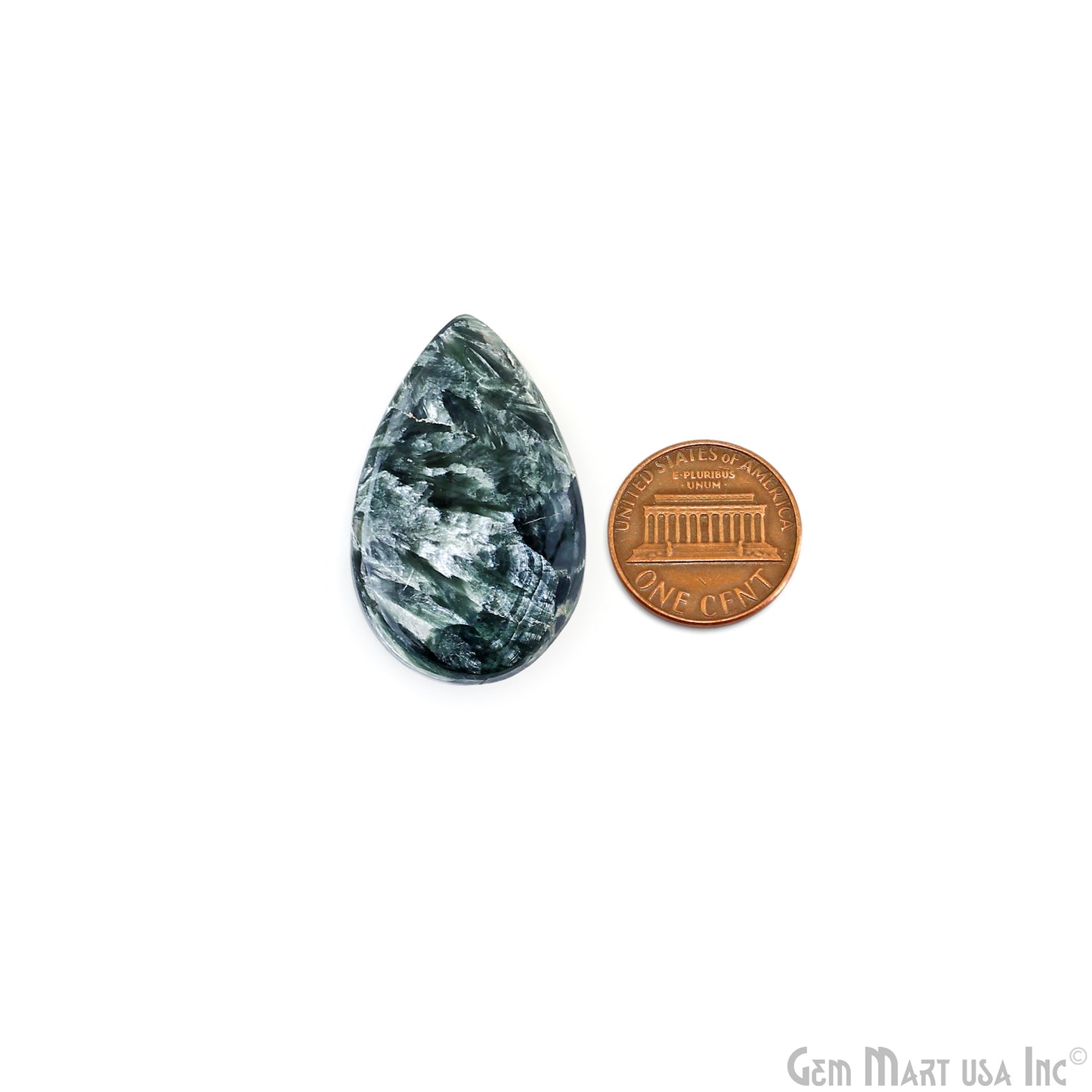 Natural Seraphinite Cab Striped Cabochon Gemstones, 1 pc