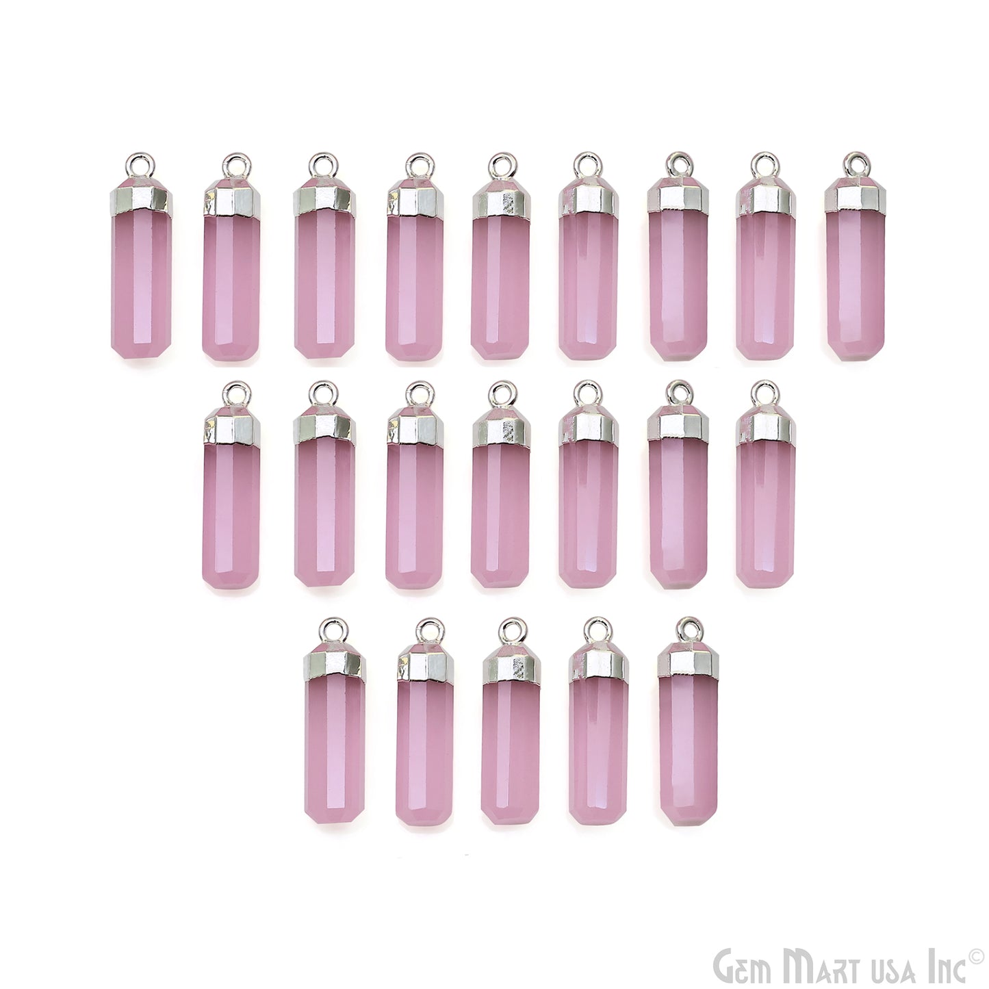 Single Point 25x7mm Silver Electroplated Gemstone Connector