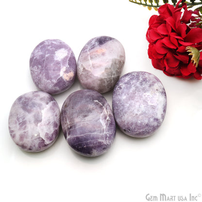 Lepidolite Healing Worry Stone - Reiki Chakra Crystal, Energy Charger Meditation stone