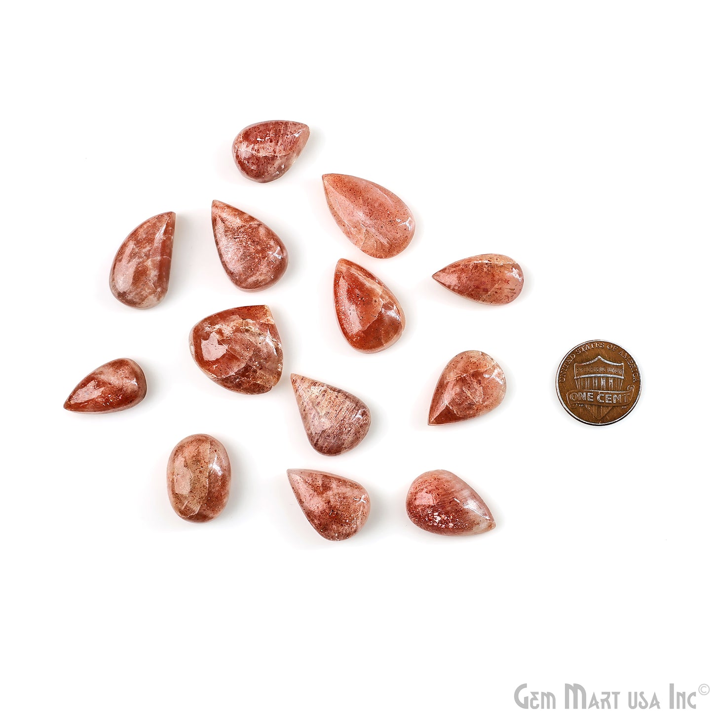 Natural Strawberry Quartz Cab Pears Cabochon Gemstones 1-1.5 Inch