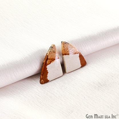 Picture Jasper Free Form Shape 23x17mm Loose Gemstone For Earring Pair