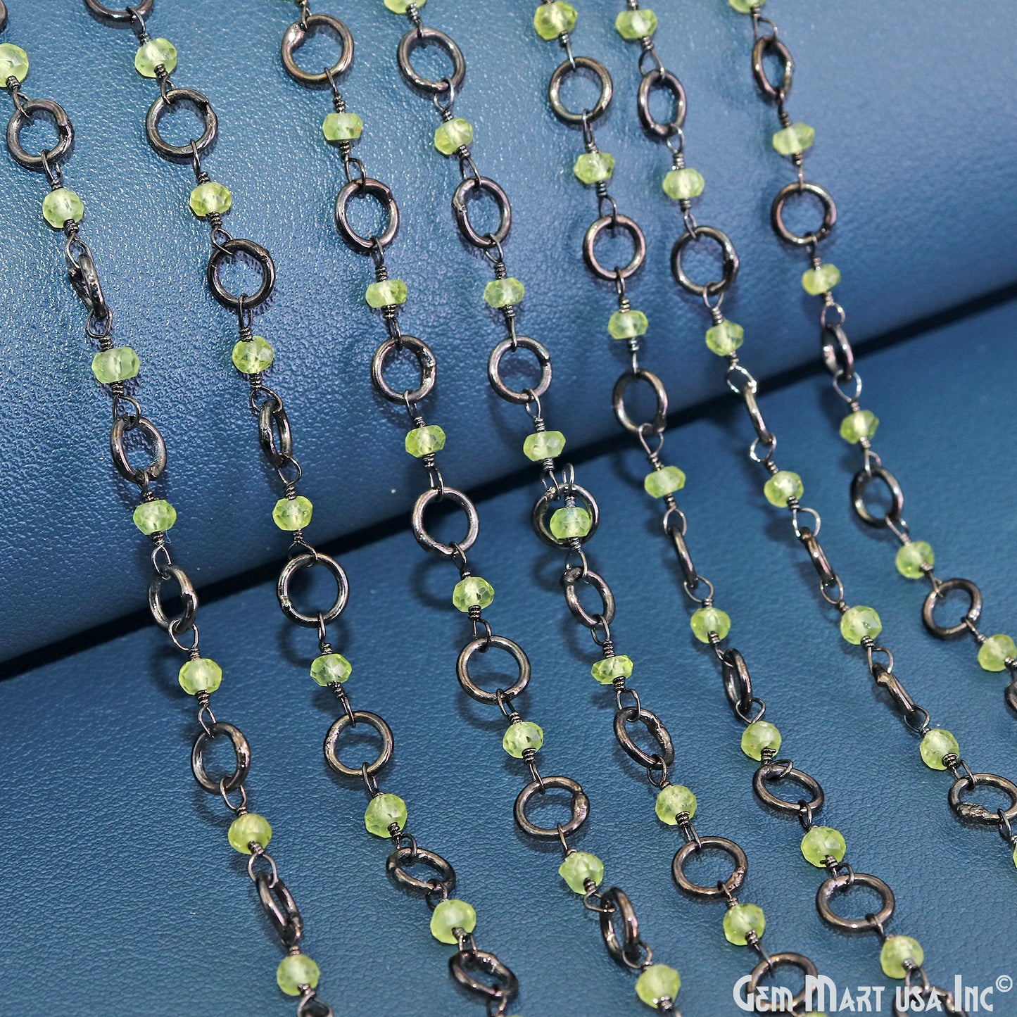 Peridot Beads 3-3.5mm Oxidized 6mm Round Finding Rosary Chain