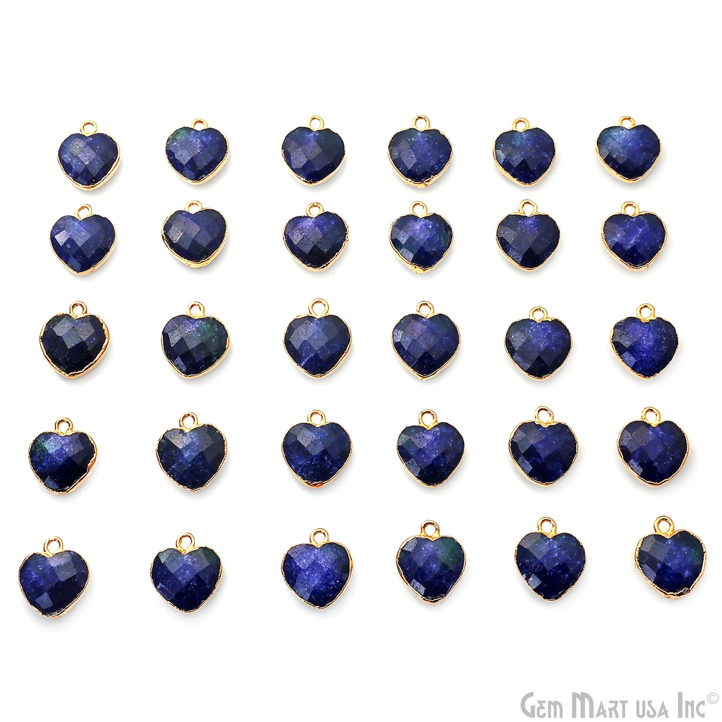 Heart Shape 13x12mm Gold Electroplated Single Bail Gemstone Connector Pendant