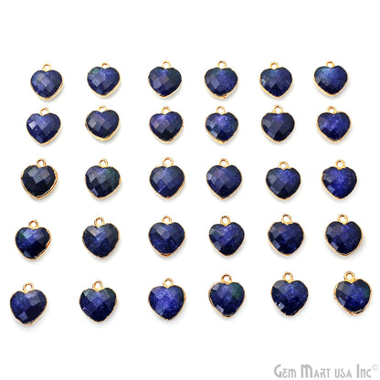 Heart Shape 13x12mm Gold Electroplated Single Bail Gemstone Connector Pendant