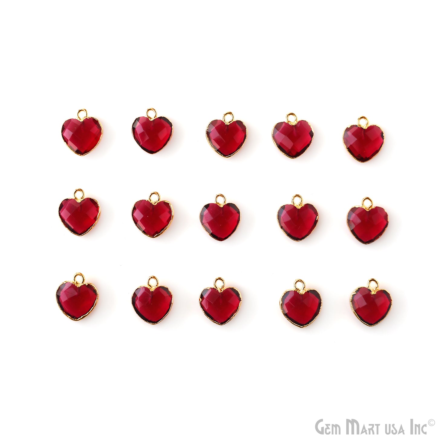 Heart Shape 13x12mm Gold Electroplated Single Bail Gemstone Connector Pendant