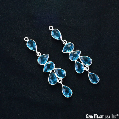 Swiss Blue Topaz 54x14mm Single Bail Chandelier Finding Component